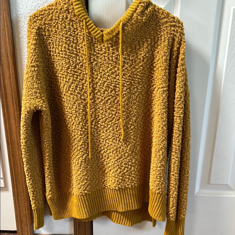 Cozy Mustard Yellow Textured Hoodie